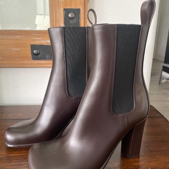 BOTTEGA VENETA 677271 Women's Brown Leather Storm Ankle Boots, 36.5 37.5 39.5 - Picture 3 of 12